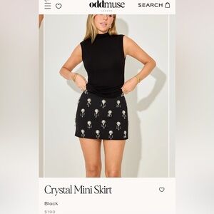 Oddmuse Black Crystal Mini Skirt